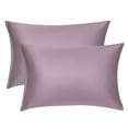 thumbnail image 1 of Unique Bargains Pillow Covers Silky Satin Zipper Pillowcases Set of 2 Mauve 21" x 31", 1 of 7