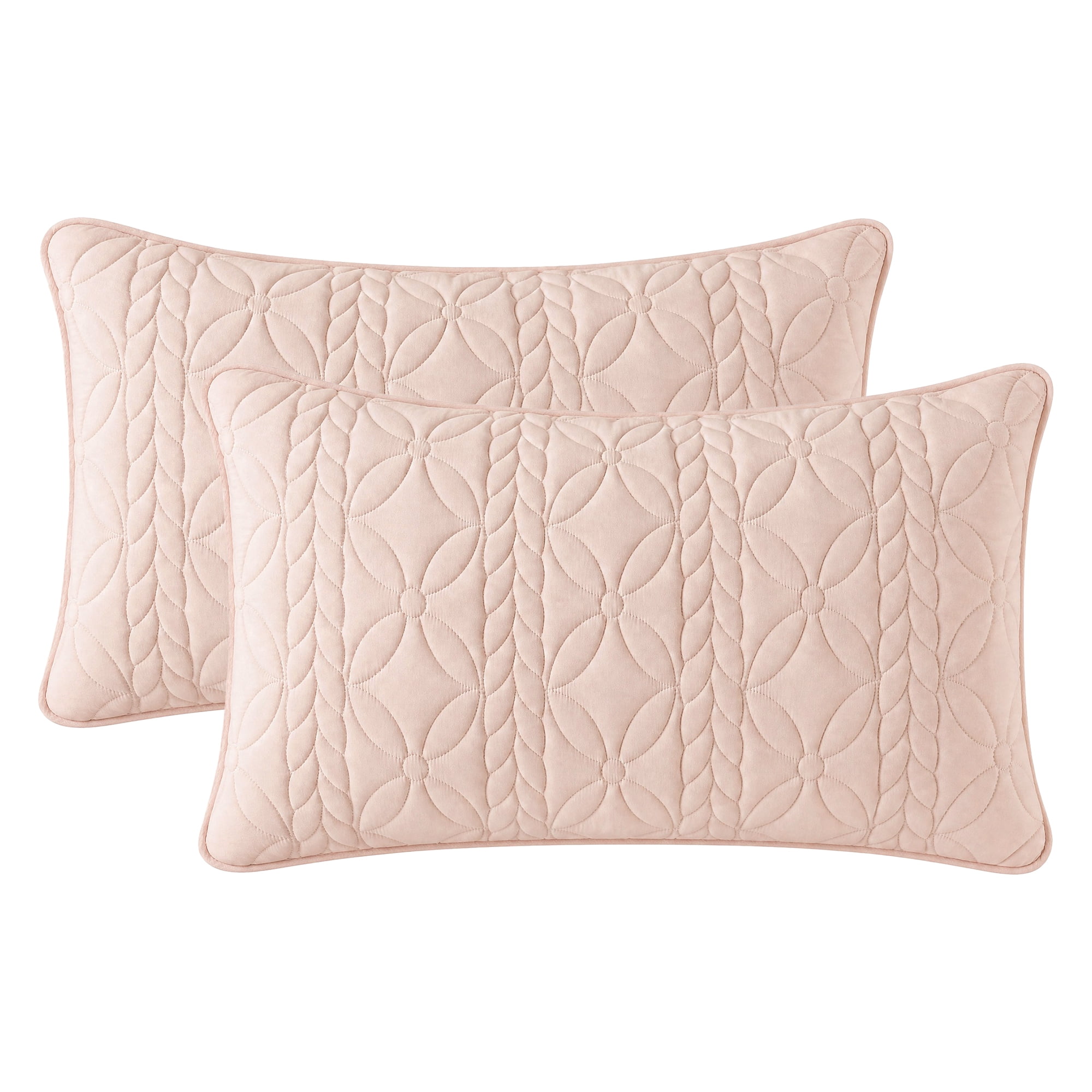 Unique Bargains Pillow Protectors Standard Size 2 Pcs Quilted Cotton Covers Queen Pink