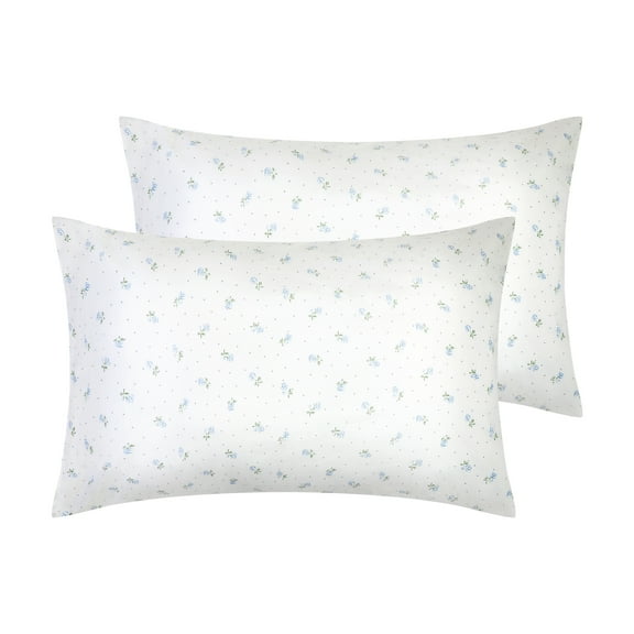 Unique Bargains Pillowcase Cotton Floral Pillow Cases with Envelope Closure Blue