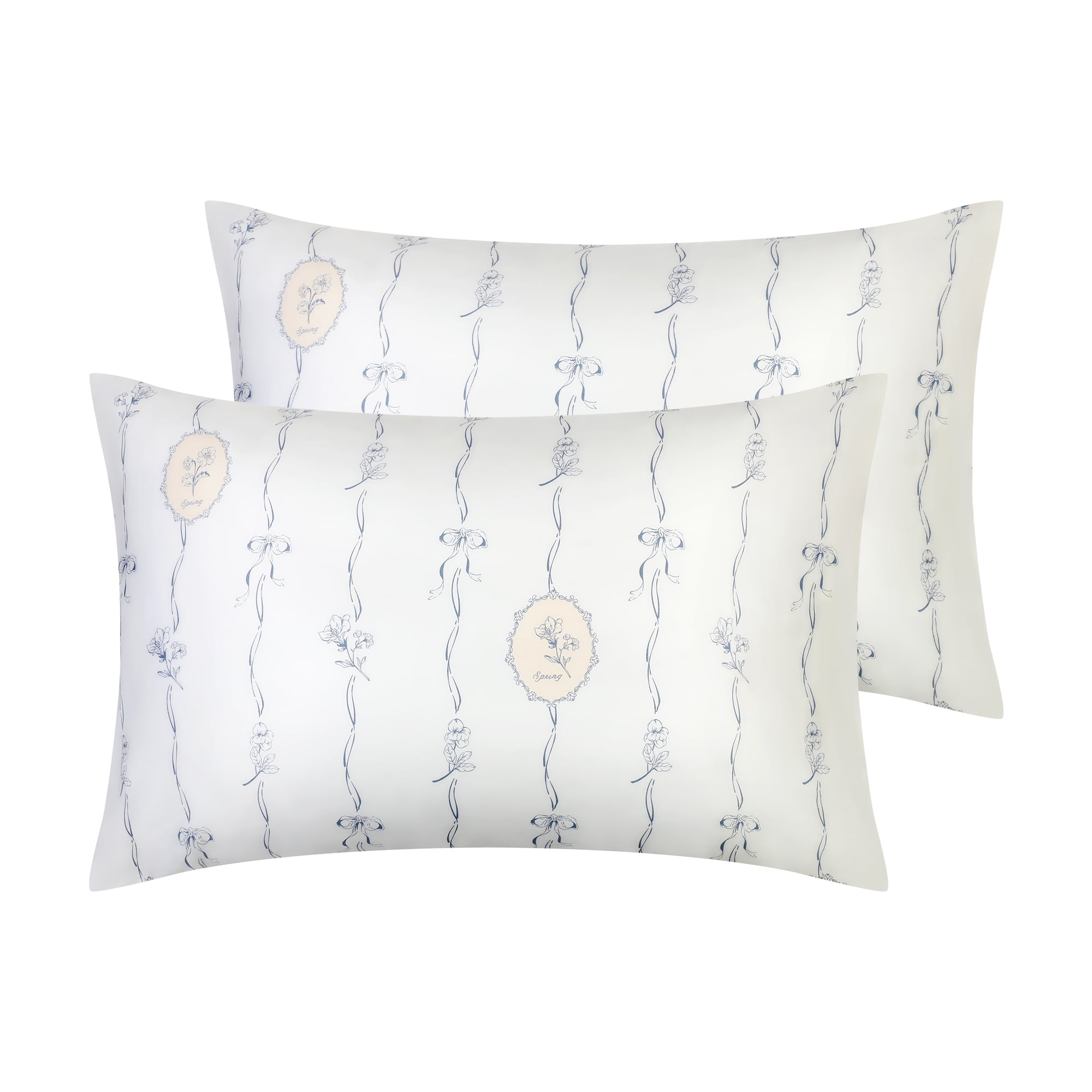 Unique Bargains Pillowcase Cotton Floral Pillow Cases with Envelope Closure White