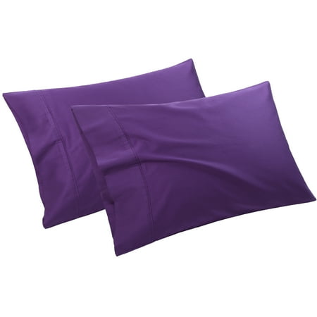 Unique Bargains Pillowcase Set of 2, Cotton with Envelope Grape Standard