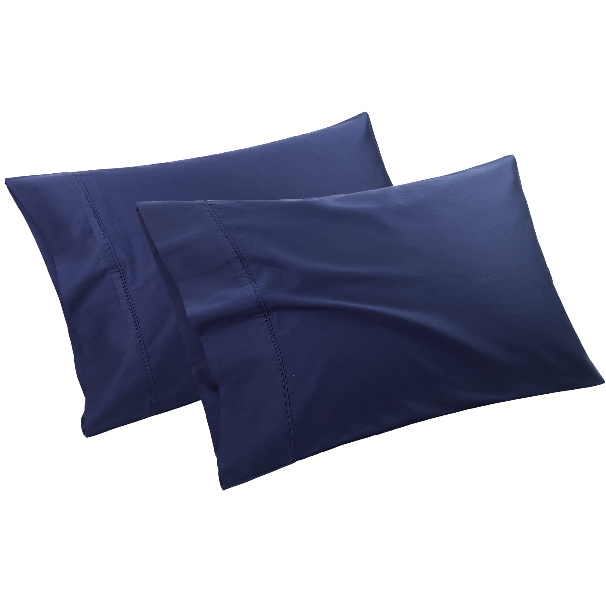 Unique Bargains Pillowcase Set of 2, Cotton with Envelope Navy Blue Standard