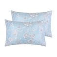 thumbnail image 1 of Unique Bargains Pillowcase Soft Floral Pillow Cases with Envelope Closure Queen Blue, 1 of 7