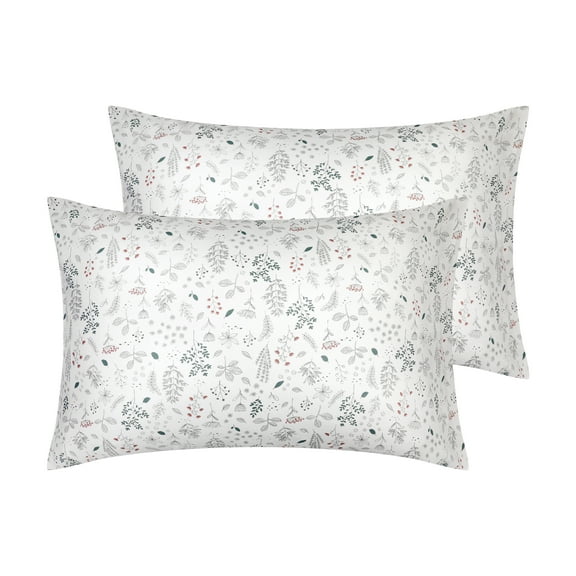 Unique Bargains Pillowcase Soft Floral Pillow Cases with Envelope Closure Queen Gray
