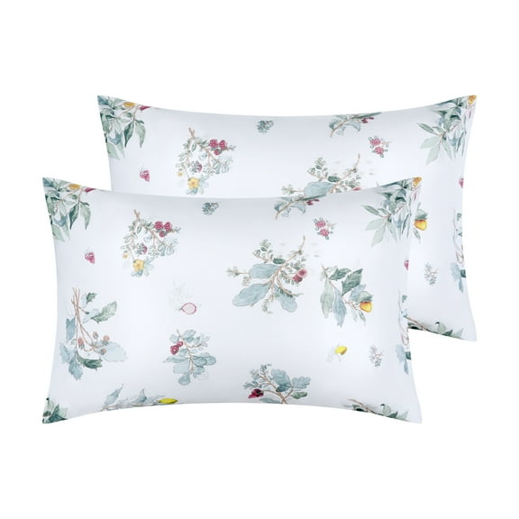 Unique Bargains Pillowcase Soft Floral Pillow Cases with Envelope Closure Queen Green