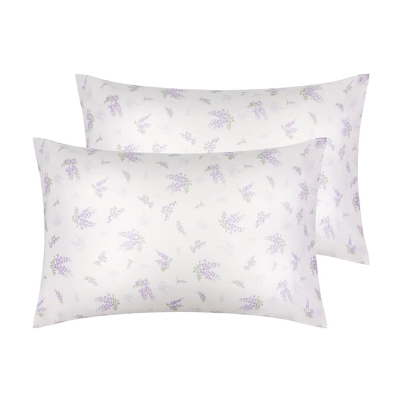 Unique Bargains Pillowcase Soft Floral Pillow Cases with Envelope Closure Queen Purple
