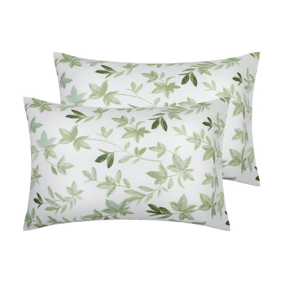 Unique Bargains Pillowcase with Envelope Closure Floral Pillow Cases Queen Emerald Green