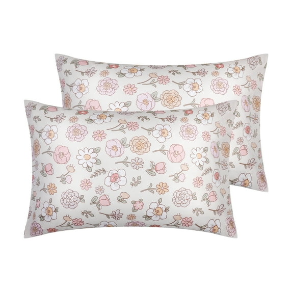 Unique Bargains Pillowcase with Envelope Closure Floral Pillow Cases Queen Light Yellow