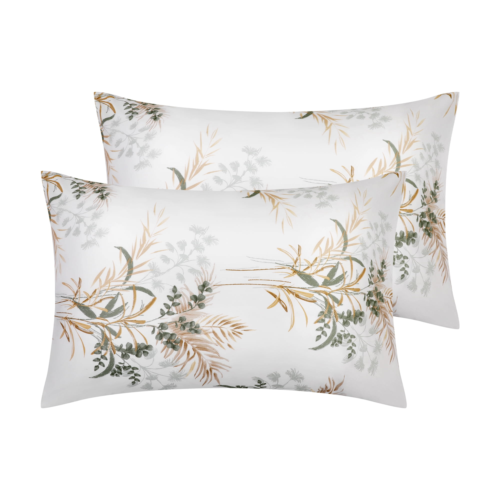 Unique Bargains Pillowcase with Envelope Closure Floral Pillow Cases Queen Yellow
