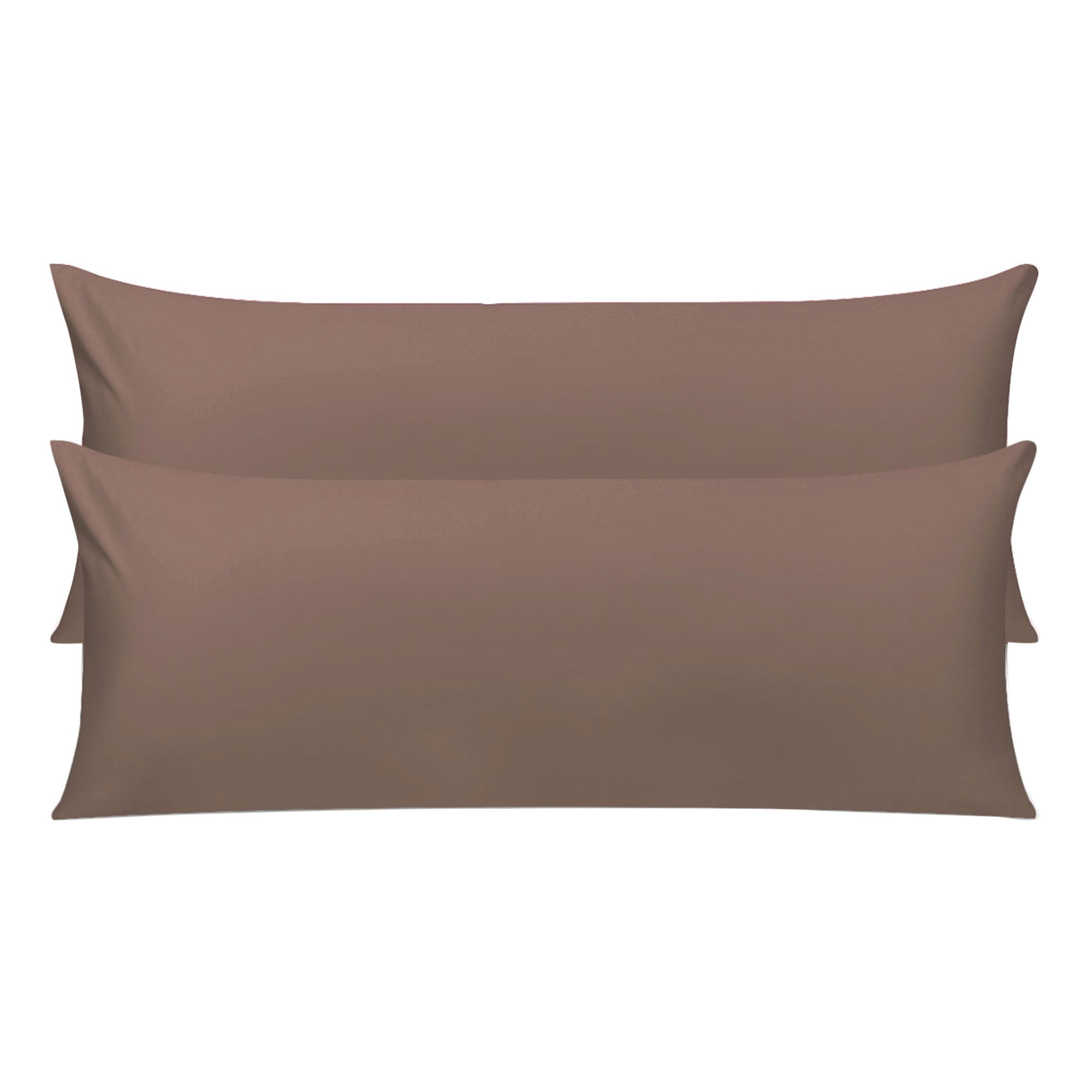 Unique Bargains Pillowcases 2 Pack 100% Cotton Body Pillow Covers Coffee 20" x 54"
