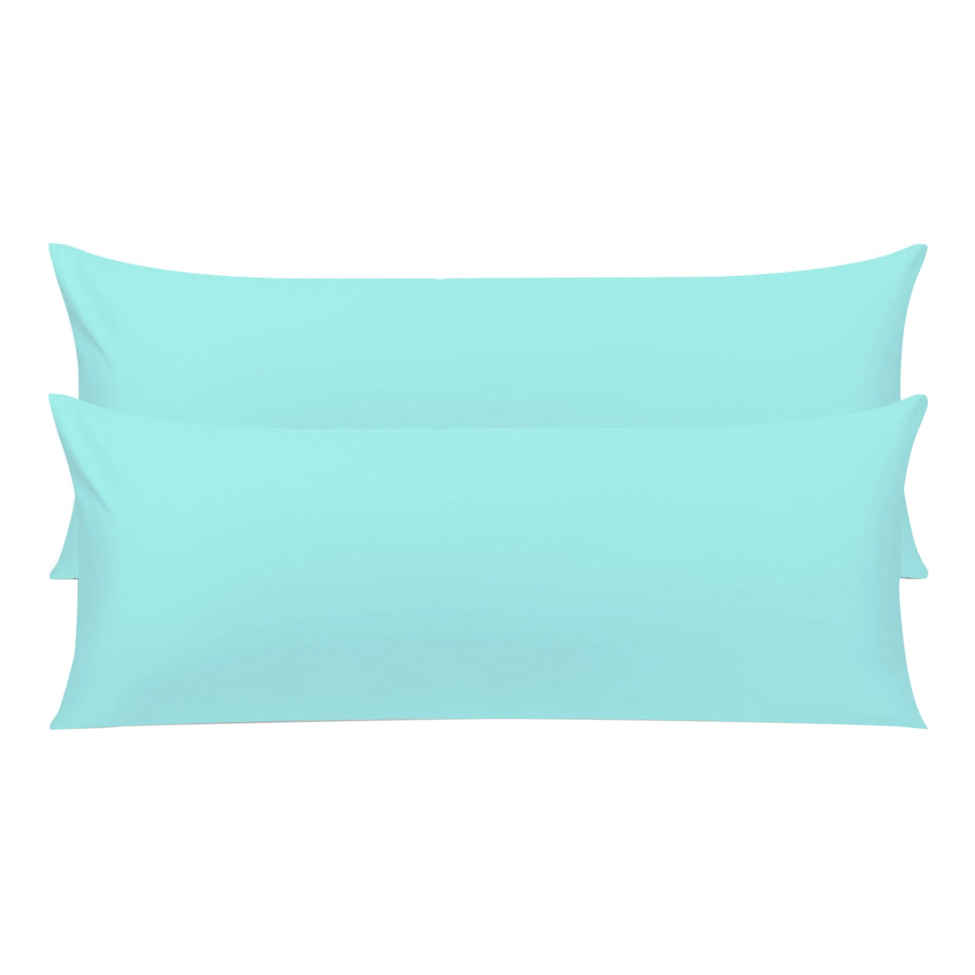 Unique Bargains Pillowcases 2 Pack 100% Cotton Body Pillow Covers Cyan 20" x 48"