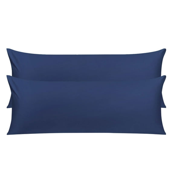 Unique Bargains Pillowcases 2 Pack 100% Cotton Body Pillow Covers Navy Blue 20" x 54"