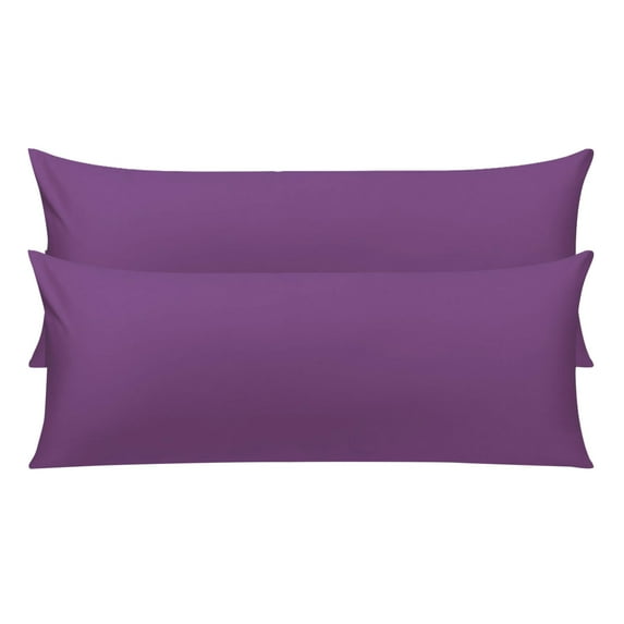 Unique Bargains Pillowcases 2 Pack 100% Cotton Body Pillow Covers Purple 20" x 48"