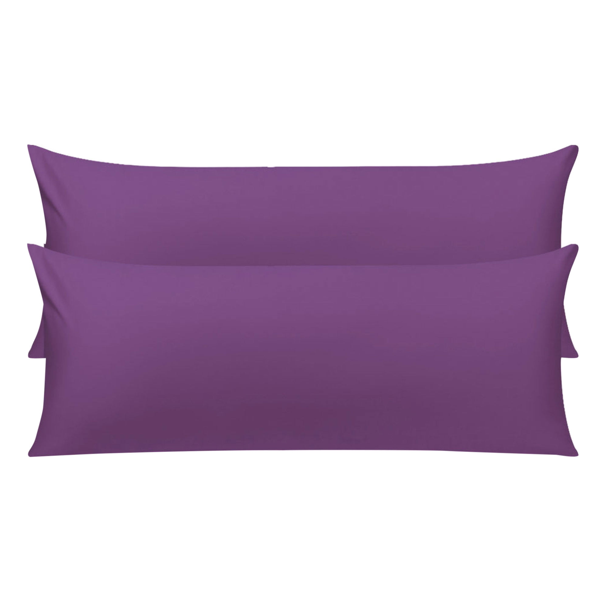 Unique Bargains Pillowcases 2 Pack 100% Cotton Body Pillow Covers Purple 20" x 72"