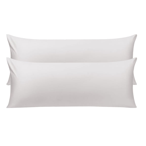Unique Bargains Pillowcases 2 Pack 100% Cotton Body Pillow Covers Silver Gray 20" x 48"