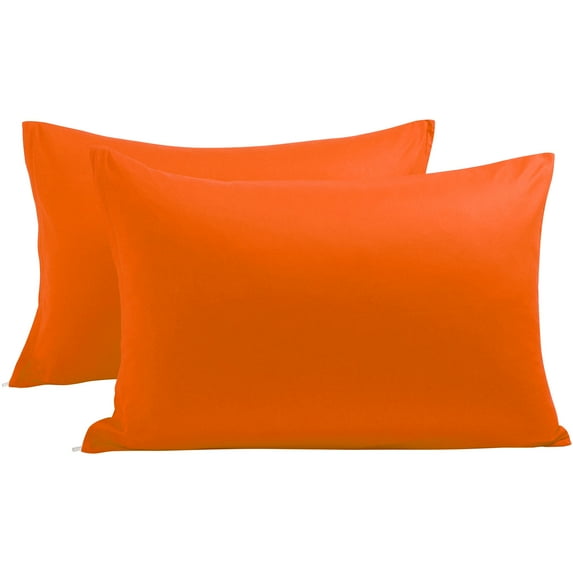 Unique Bargains Pillowcases 2-Piece Egyptian Cotton Pillow Cover orange Standard