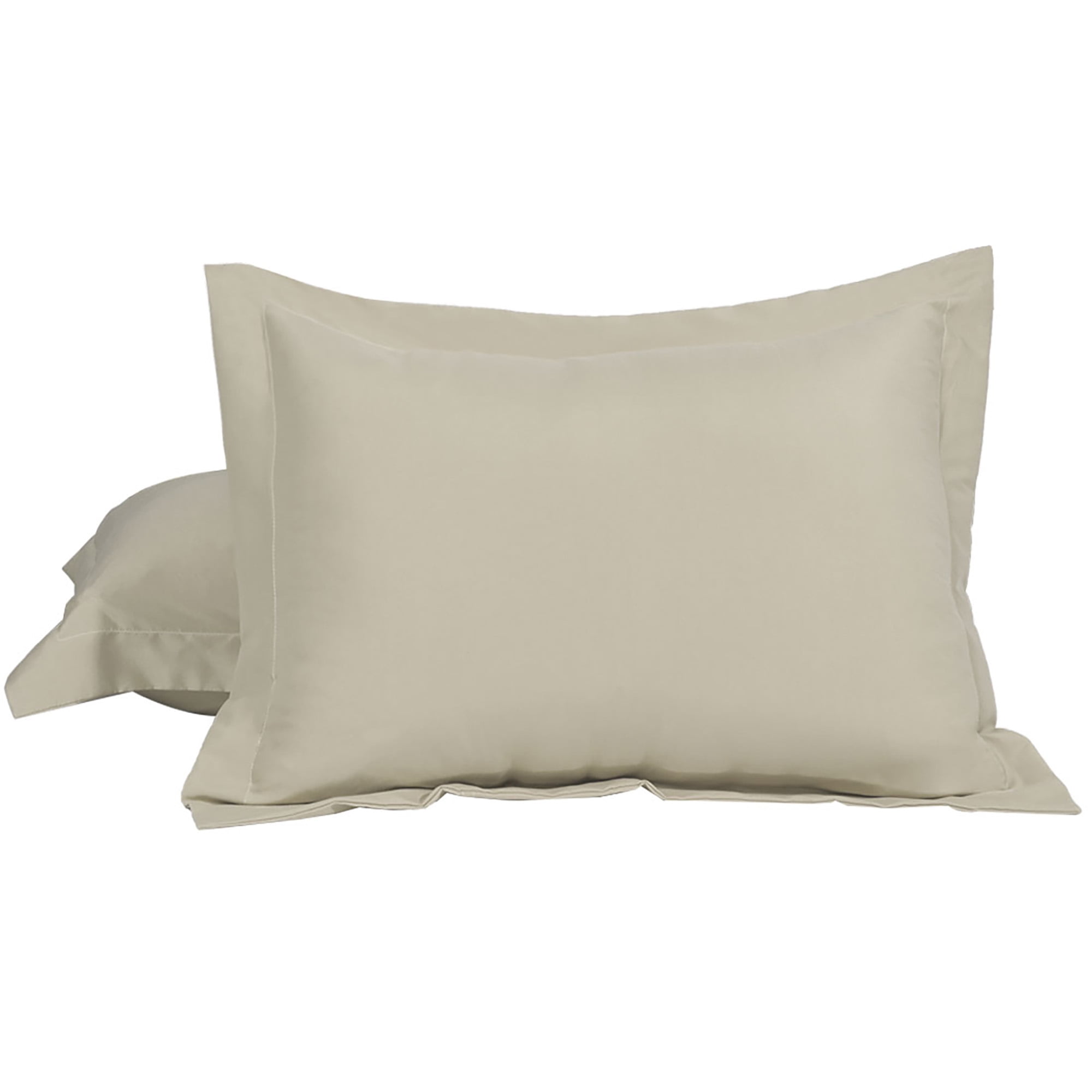 Unique Bargains Pillowcases Soft Microfiber Pillow Shams Set of 2 Queen Khaki