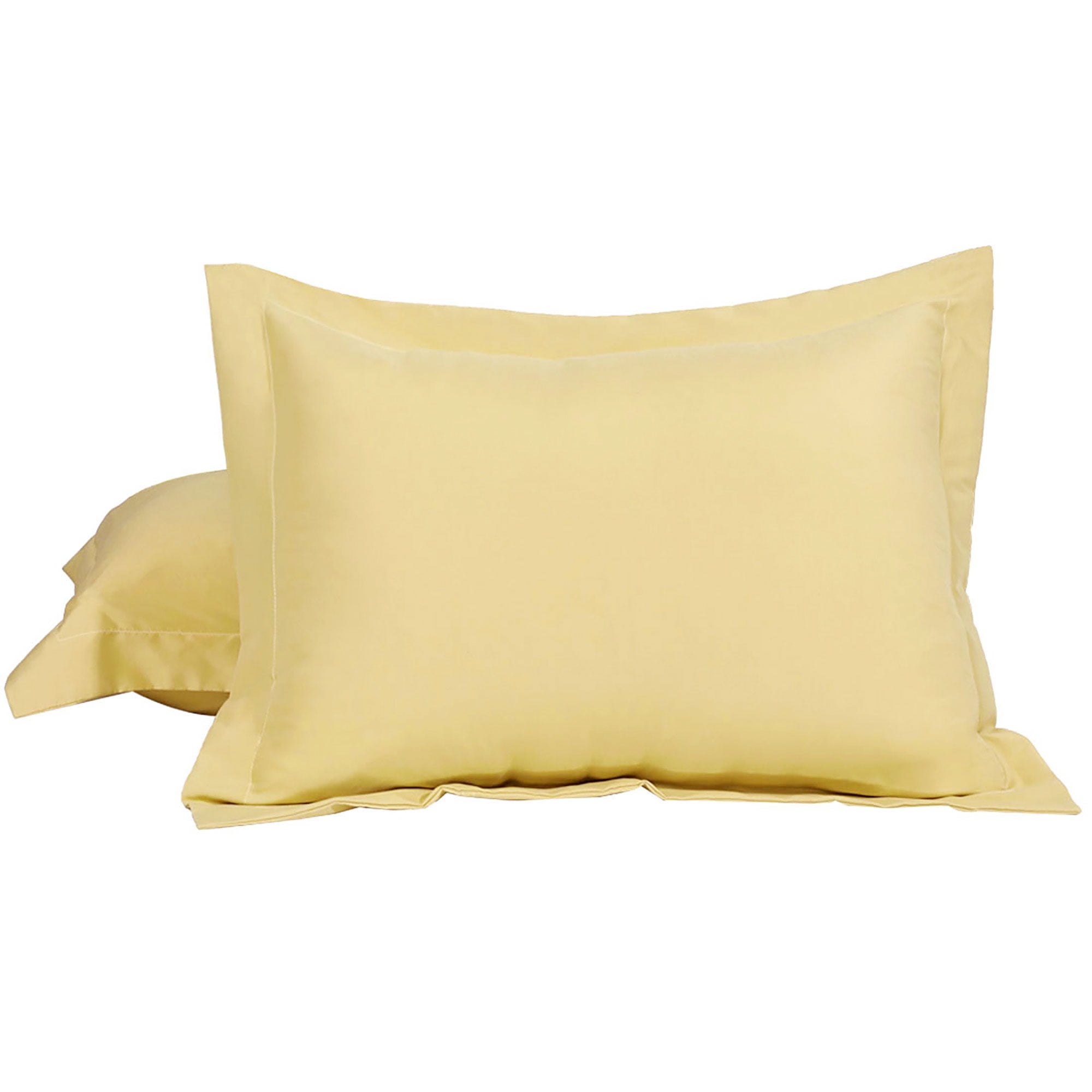 Unique Bargains Pillowcases Soft Microfiber Pillow Shams Set of 2 Standard Gold