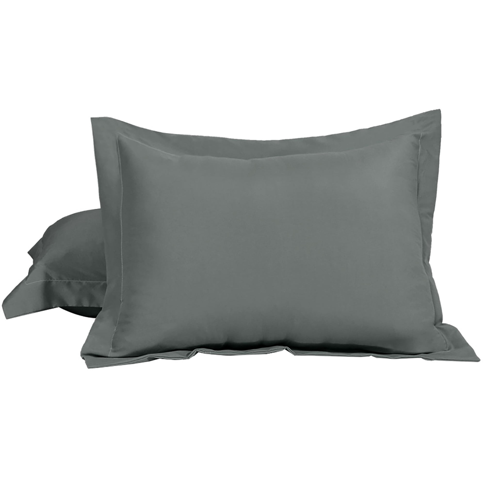 Unique Bargains Pillowcases Soft Microfiber Pillow Shams Set of 2 Standard Grey