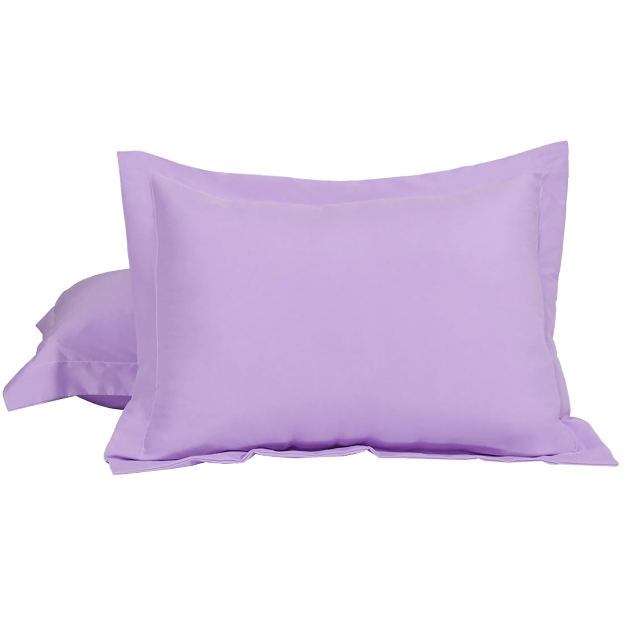 Unique Bargains Pillowcases Soft Microfiber Pillow Shams Set of 2 Standard Lavender