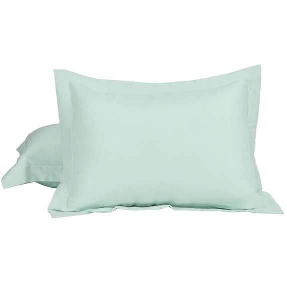 Unique Bargains Pillowcases Soft Microfiber Pillow Shams Set of 2 Standard Mint Green