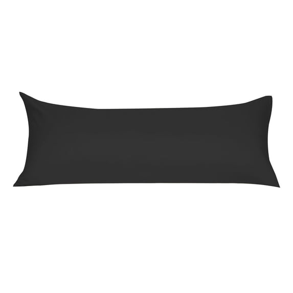 Unique Bargains Pillowcases Zippered Microfiber Body Pillow Cover Black 20" x 48"