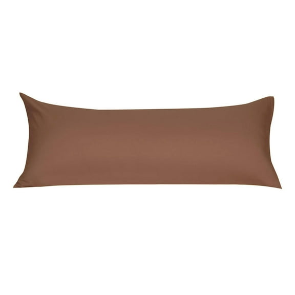 Unique Bargains Pillowcases Zippered Microfiber Body Pillow Cover Brown 20" x 54"