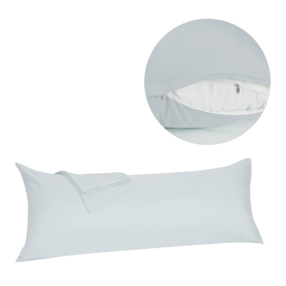 Unique Bargains Pillowcases Zippered Microfiber Body Pillow Cover Silver Gray 20" x 60"