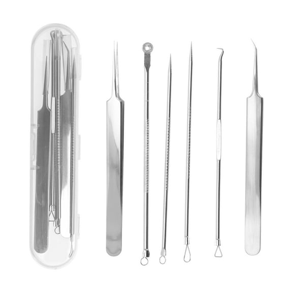 Unique Bargains Pimple Extractor Tool Set 1 Set Silver tone