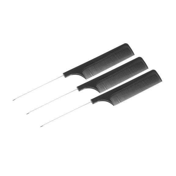 Unique Bargains Pin Tail Comb for Curly Hair Wet Long Thick Wavy Hair Steel Handle