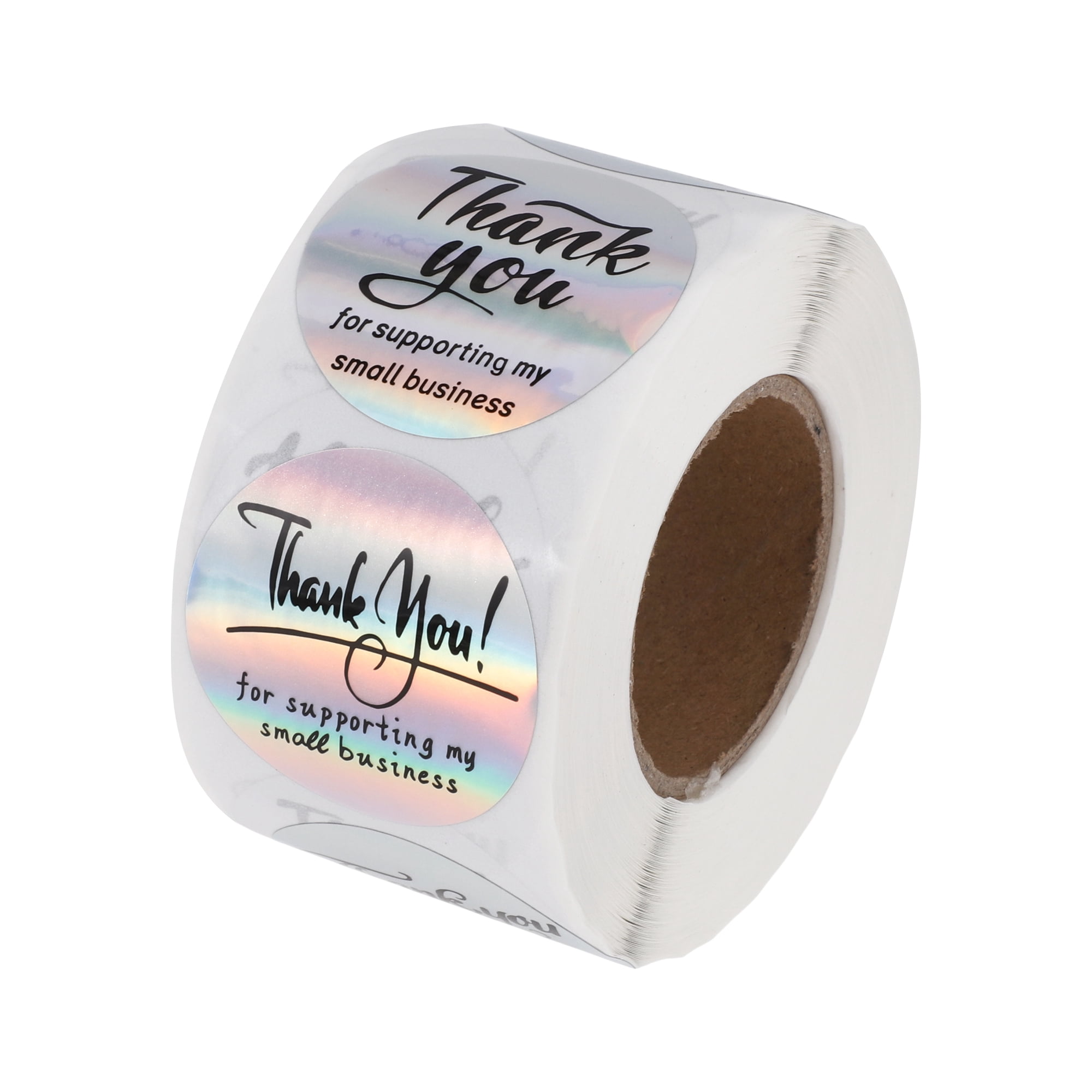 Unique Bargains Pink Foil Thank You Tag Gift Stickers 1 Pc Colorful