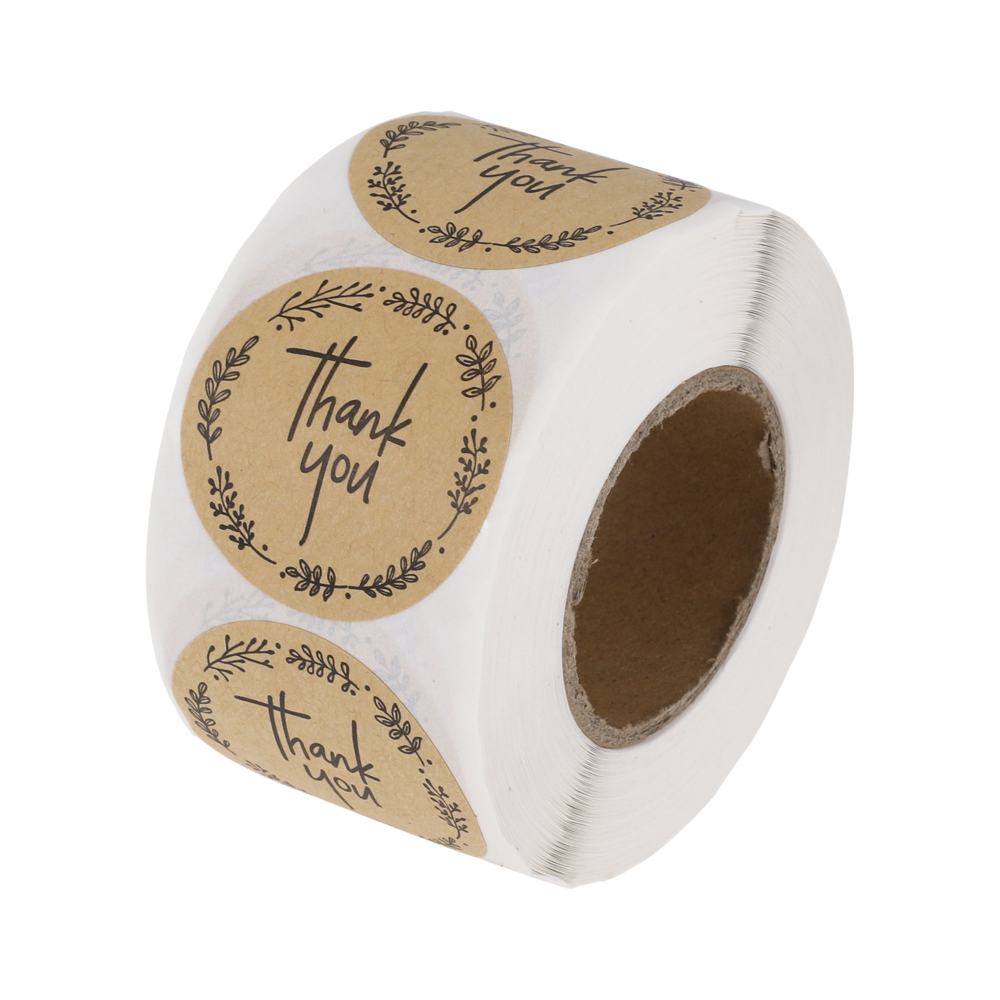 Unique Bargains Pink Foil Thank You Tag Gift Stickers 1 Pc Light Brown, Black