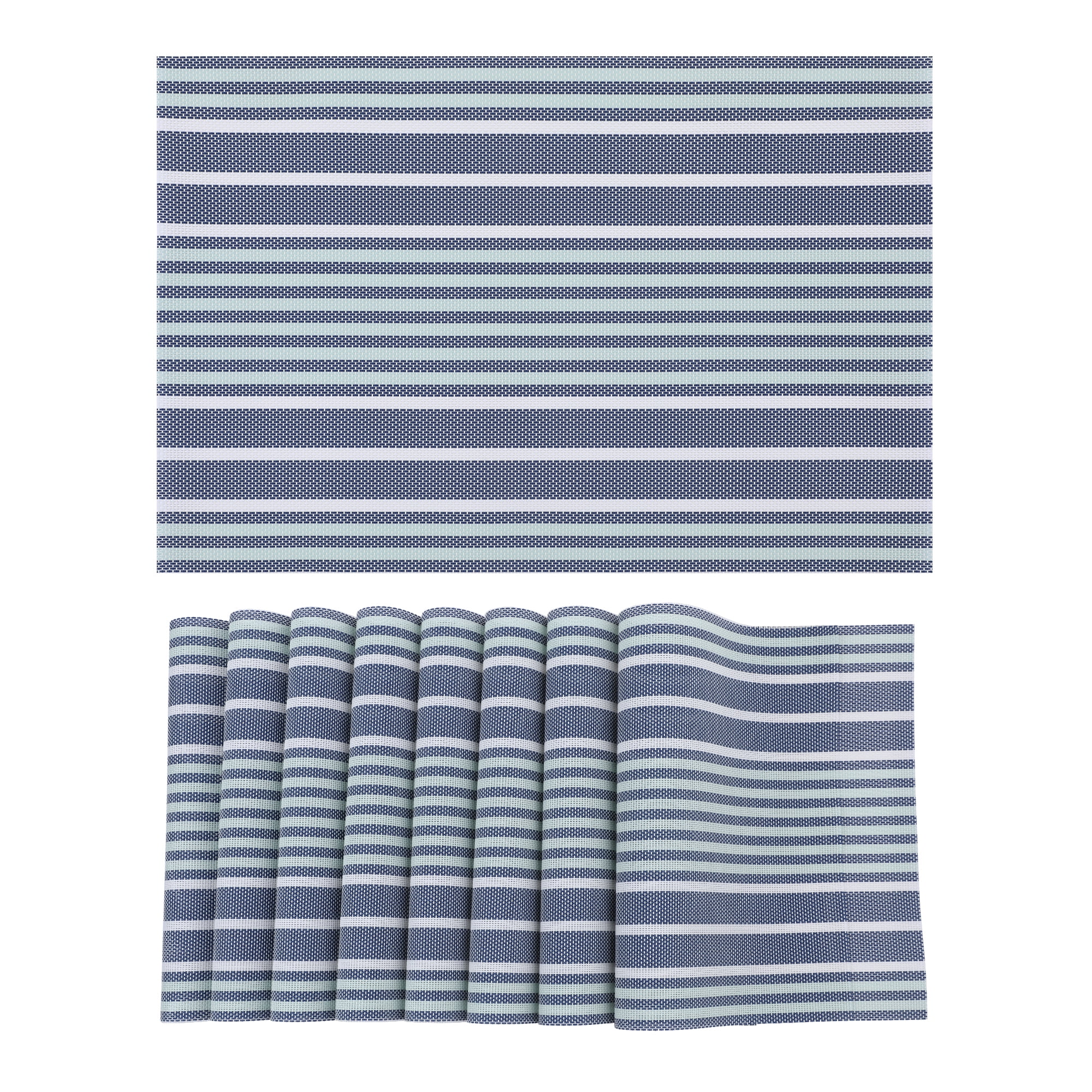 Unique Bargains Place Mat Set of 8 Placemats for Kitchen Table Decor Blue