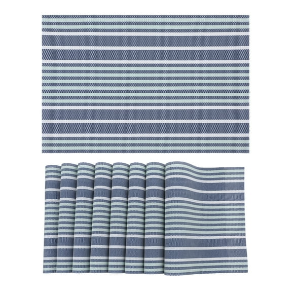 Unique Bargains Place Mat Set of 8 Placemats for Kitchen Table Decor Blue