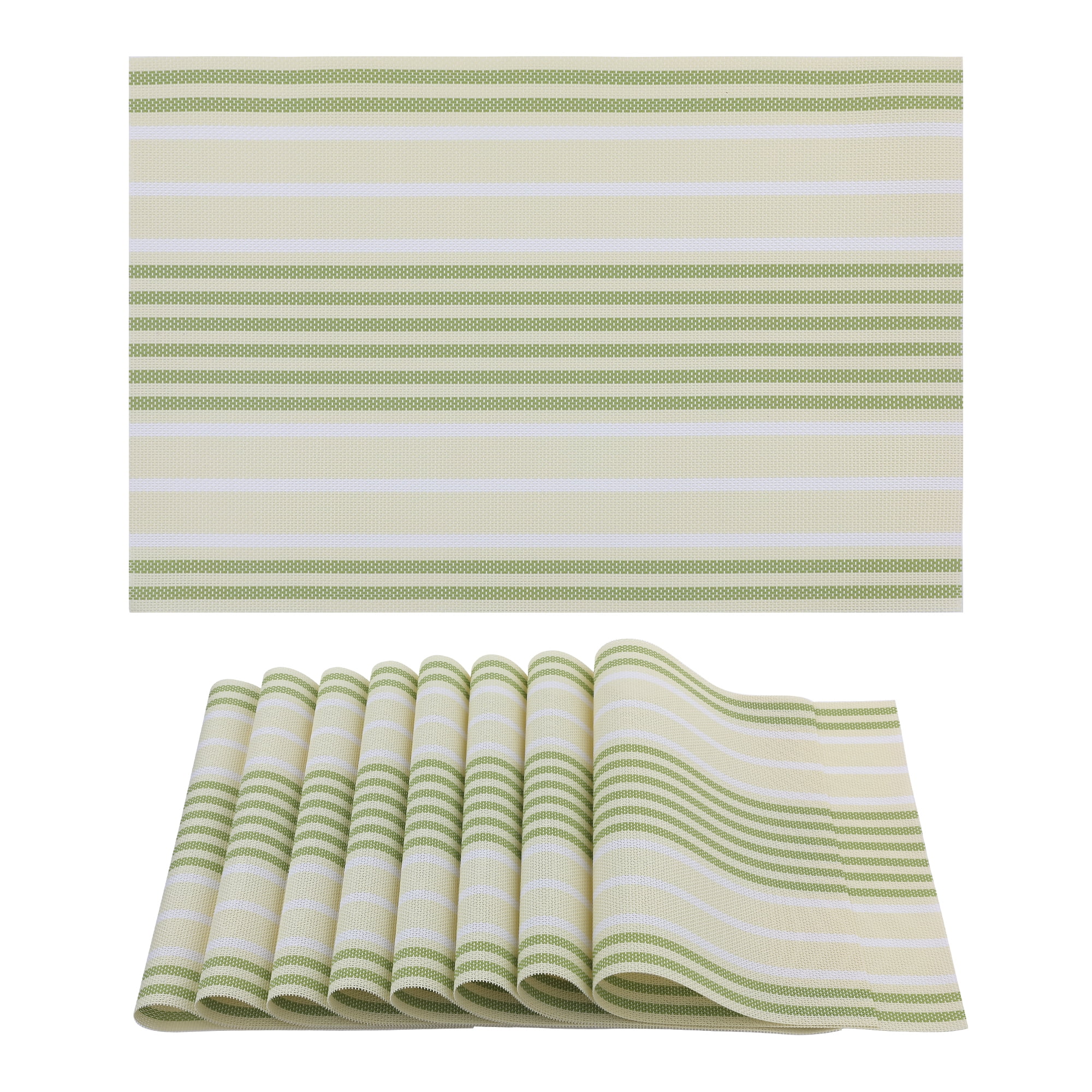 Unique Bargains Place Mat Set of 8 Placemats for Kitchen Table Decor Green