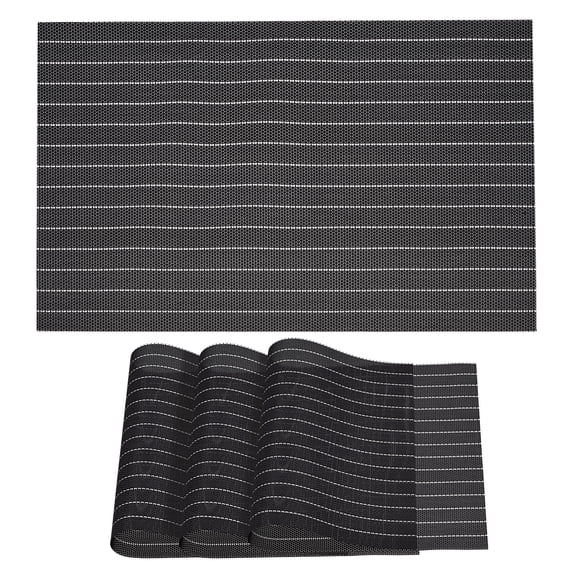Unique Bargains Place Mats Table Mats Washable Woven Placemat for Dining Use Black