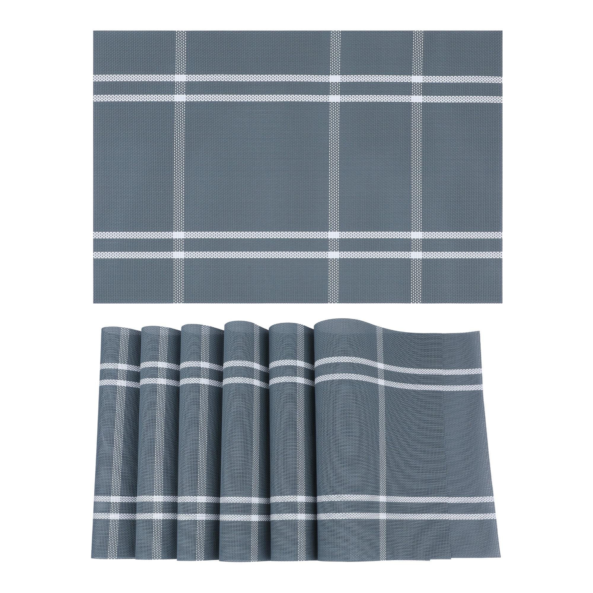 Unique Bargains Placemat Set of 6 for Dining Table Decor Washable Table