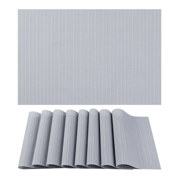 Unique Bargains Placemats 8 Pack Placemats for Kitchen Dining Table Decor Gray