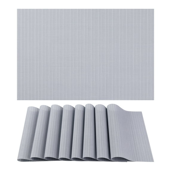 Unique Bargains Placemats 8 Pack Placemats for Kitchen Dining Table Decor Gray