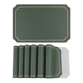 thumbnail image 1 of Unique Bargains Placemats Leather Placemats for Kitchen Dining Table Green Gray 18x12in, 1 of 7