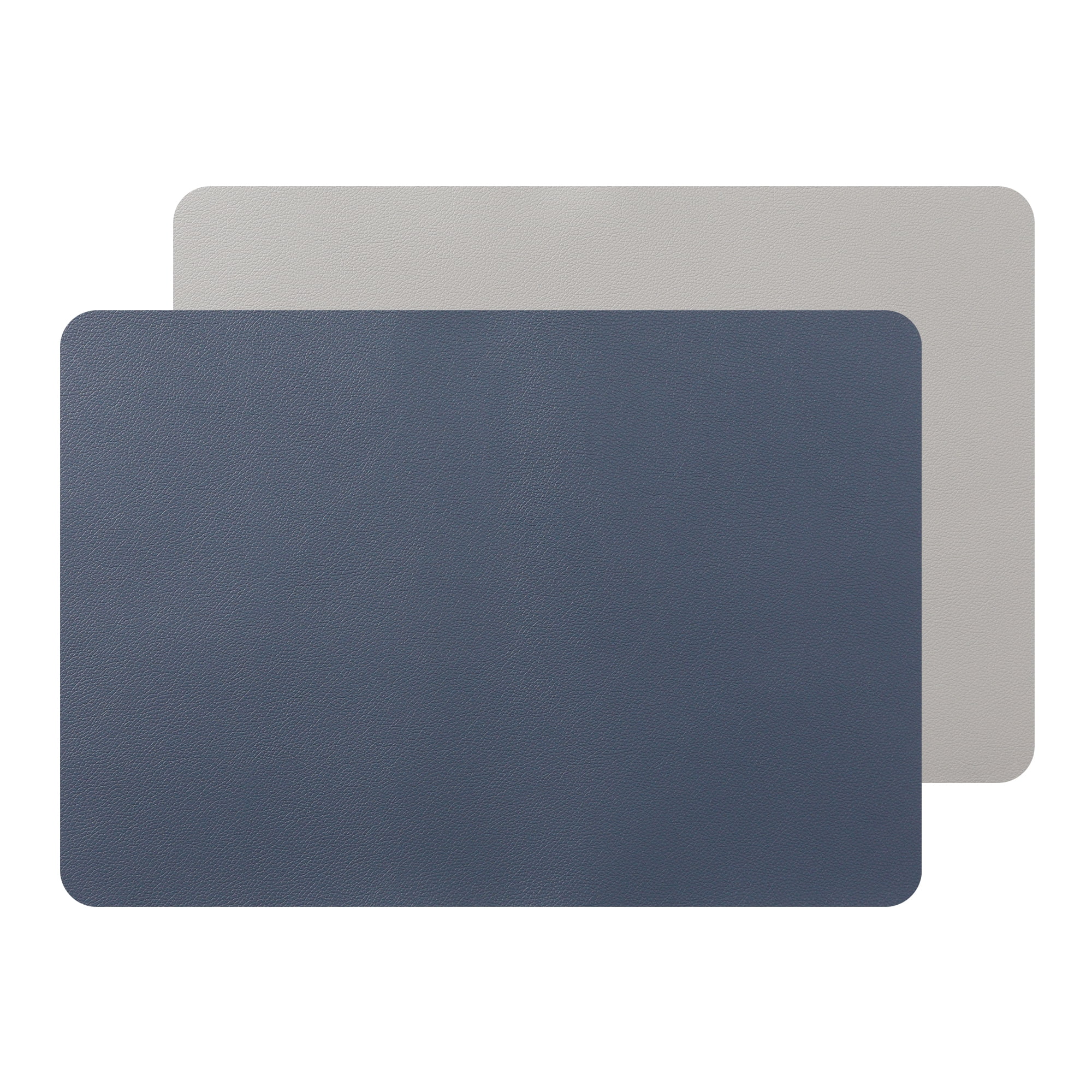 Unique Bargains Placemats Set of 2, Faux Leather Easy to Clean Table Mats Place Mats Blue Grey 17x12 inch