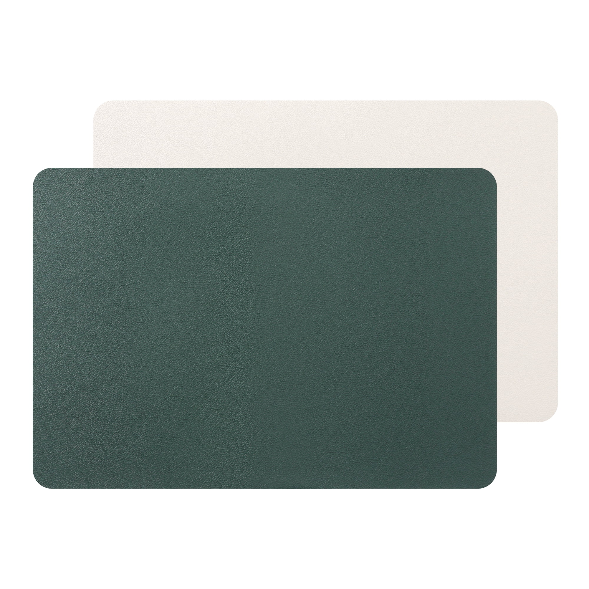 Unique Bargains Placemats Set of 2, Faux Leather Easy to Clean Table Mats Place Mats Green Beige 17x12 inch