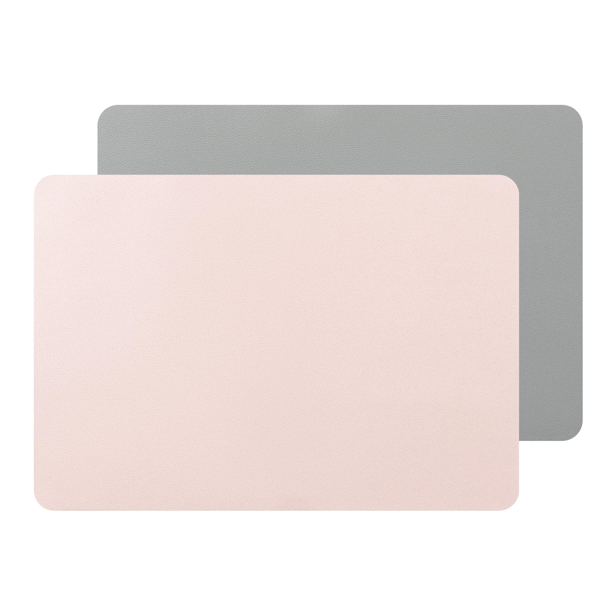Unique Bargains Placemats Set of 2, Faux Leather Easy to Clean Table Mats Place Mats Pink Grey 17x12 inch