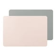 thumbnail image 1 of Unique Bargains Placemats Set of 2, Faux Leather Easy to Clean Table Mats Place Mats Pink Grey 17x12 inch, 1 of 6