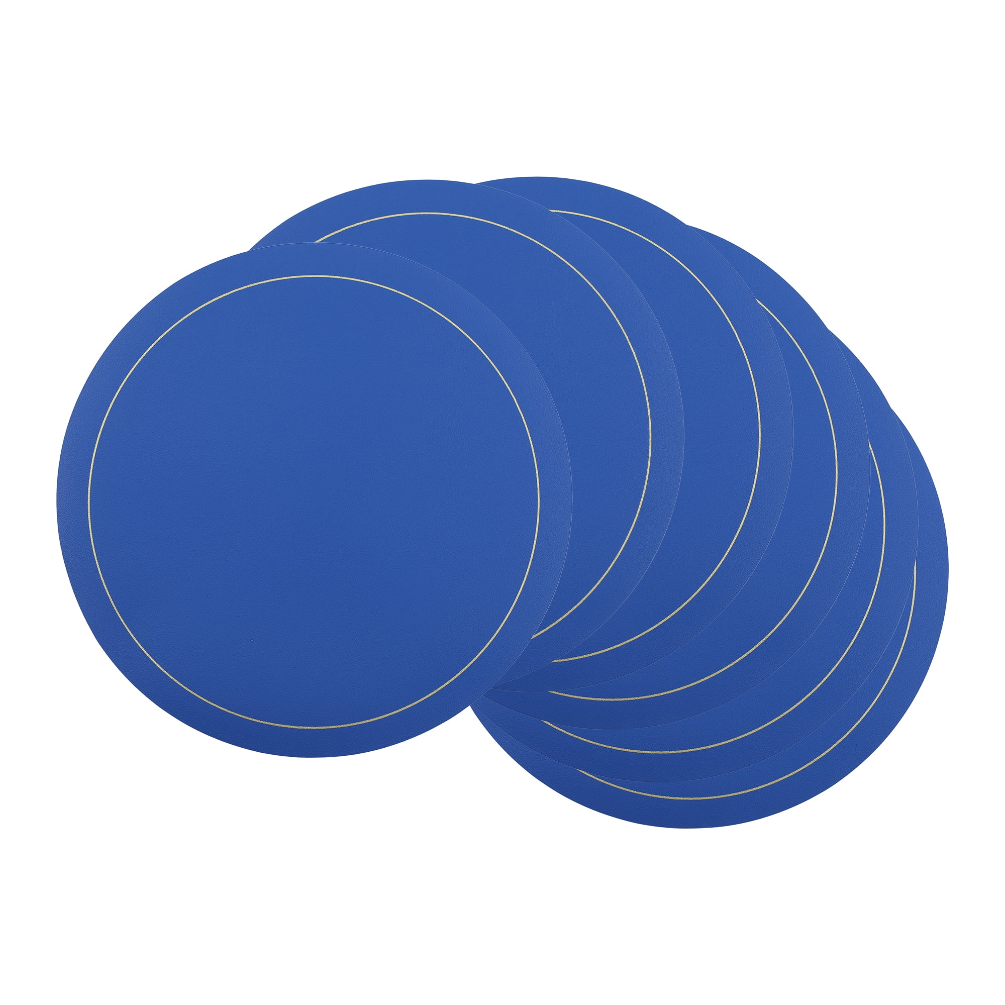 Unique Bargains Placemats Set of 6 Faux Leather Blue