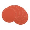 thumbnail image 1 of Unique Bargains Placemats Set of 6 Faux Leather Orange, 1 of 7