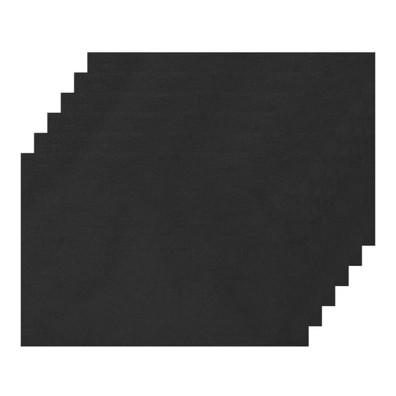 Unique Bargains Placemats Set of 6 Heat Resistant Place Imitation Linen Place Table Mats Black