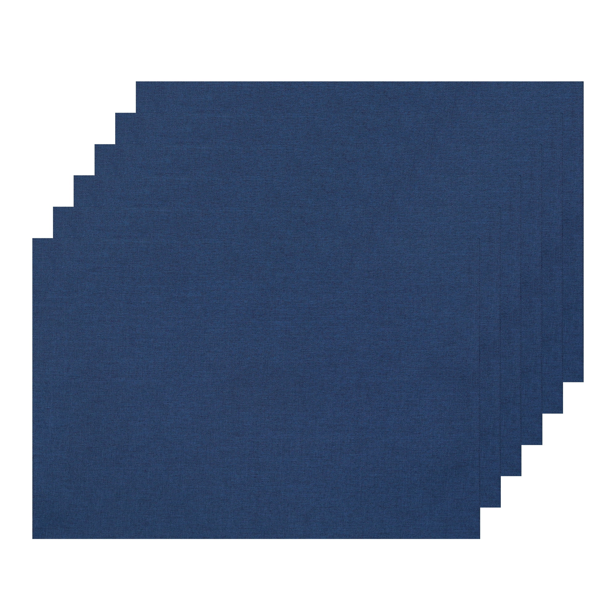 Unique Bargains Placemats Set of 6 Heat Resistant Place Imitation Linen Place Table Mats Dark Blue