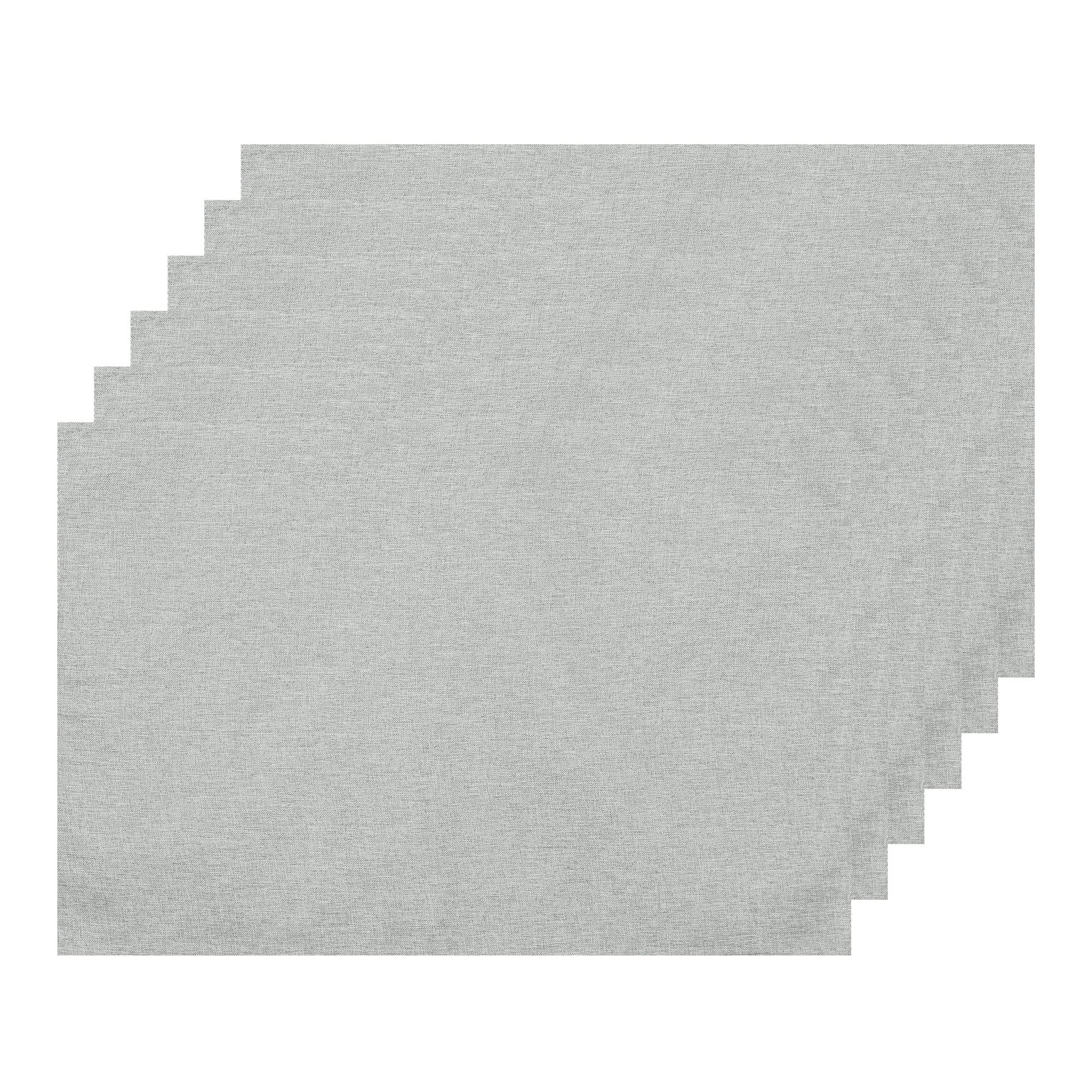 Unique Bargains Placemats Set of 6 Heat Resistant Place Imitation Linen Place Table Mats Light Grey