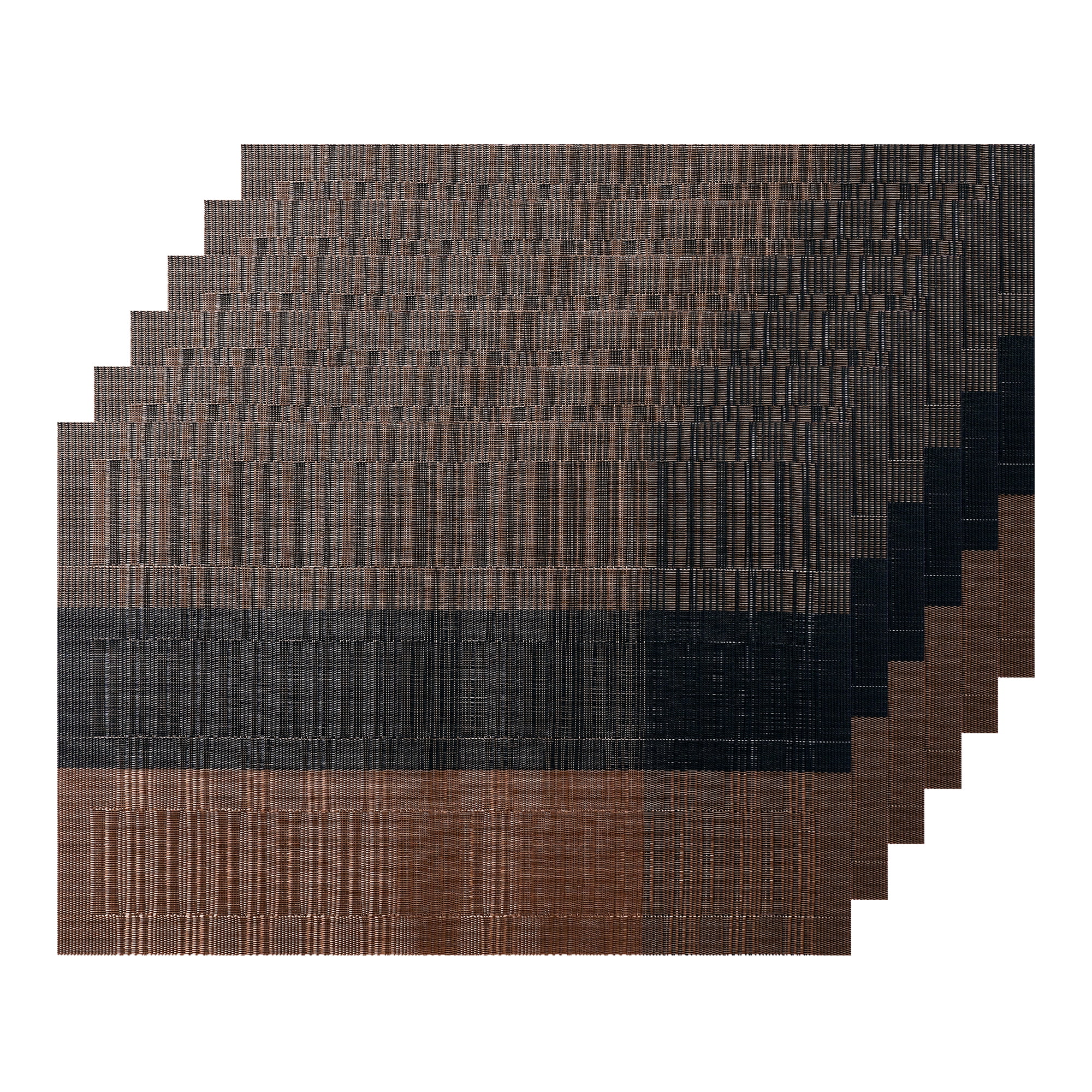 Unique Bargains Placemats Set of 6, Heat-Resistant Placemat, Polyvinyl Chloride Place Mats Coffee 18x12 inch